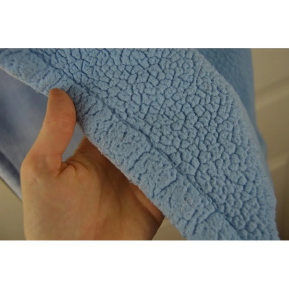 Idea Nuova Solid Light Blue Baby Blanket Plush Sherpa Security Lovey Thick - Picture 5 of 9